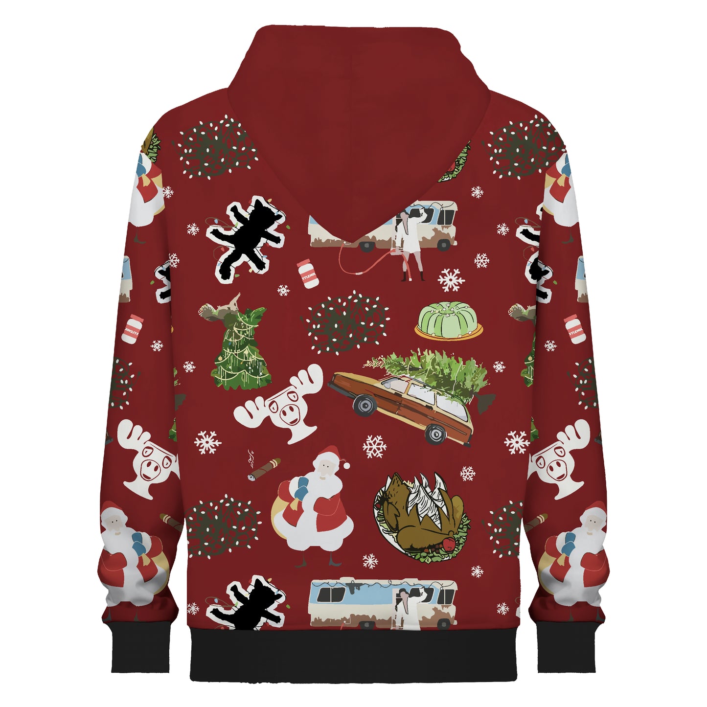 Christmas Festive Atmosphere Print Hooded Sweatshirt