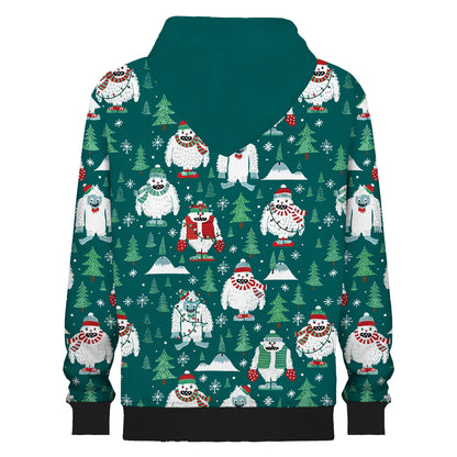 Funny Christmas Snowman Print Hooded Sweatshirt