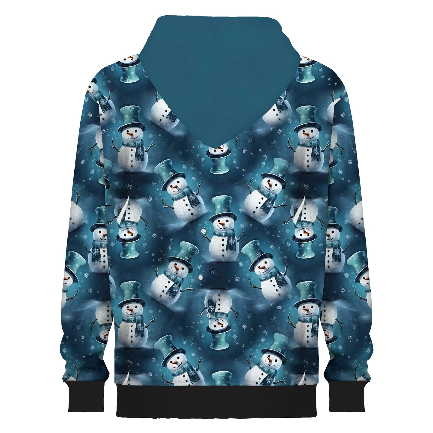 Gentleman Snowman Print Hooded Sweatshirt