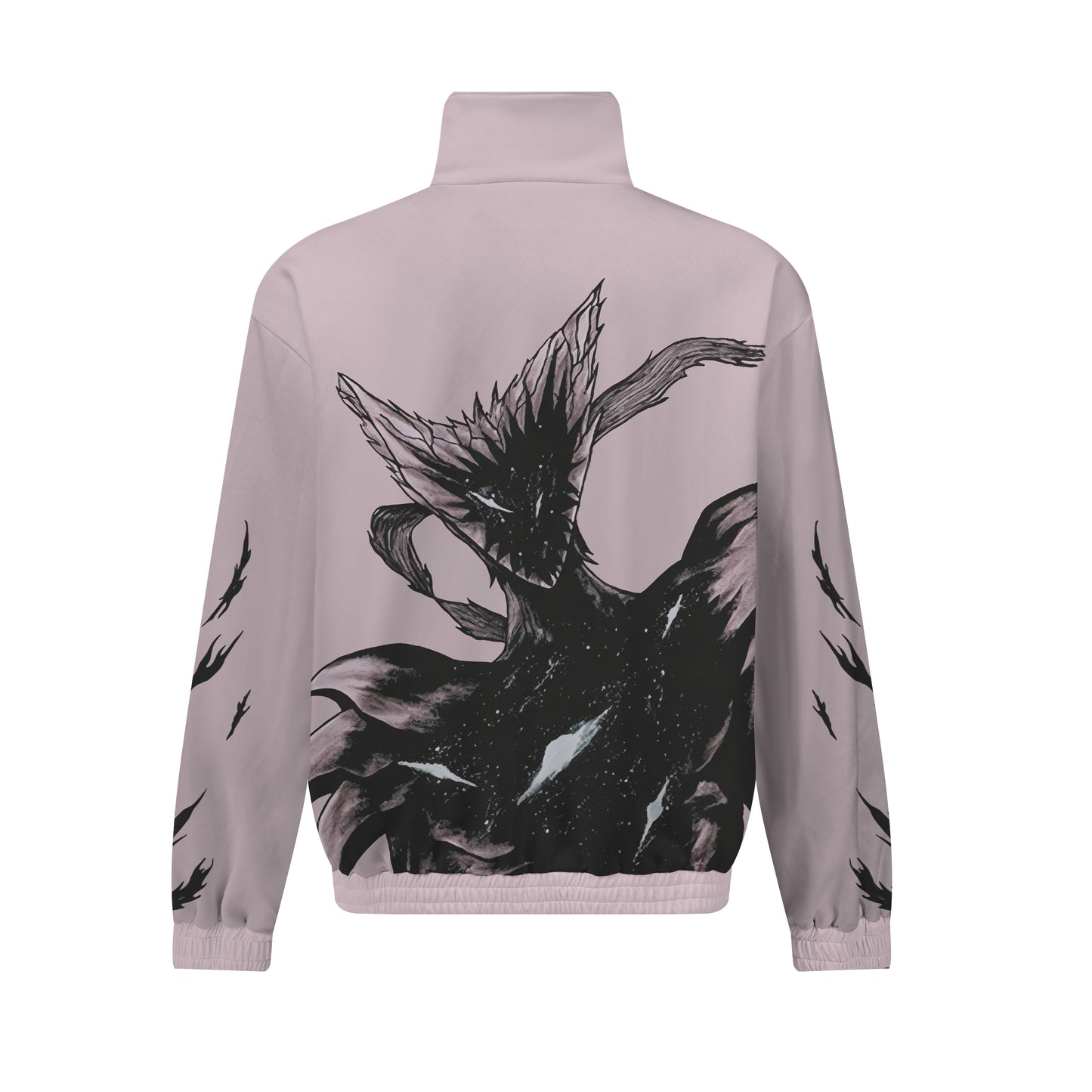 Eerie Style Graphic Print Hoodie Print Zip Up Track Suit Top