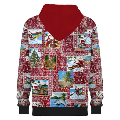 Santa Claus Travels To Sea Hooded Sweatshirt