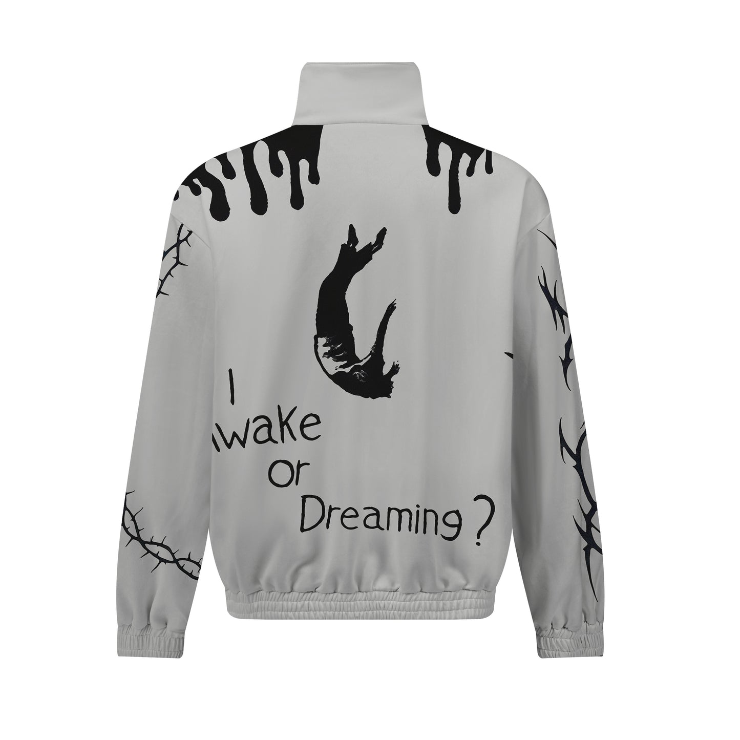 Reality And Dream Print Zip Up Track Suit Top