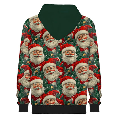 Santa Claus Print Hooded Sweatshirt For Men