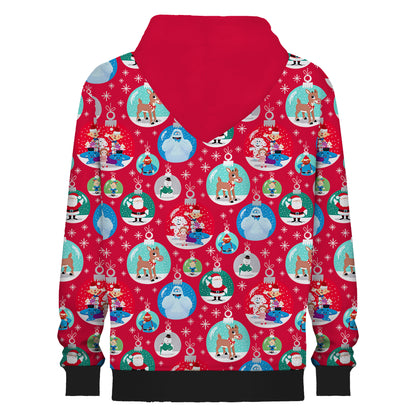 Christmas Festive Atmosphere Print Hooded Sweatshirt