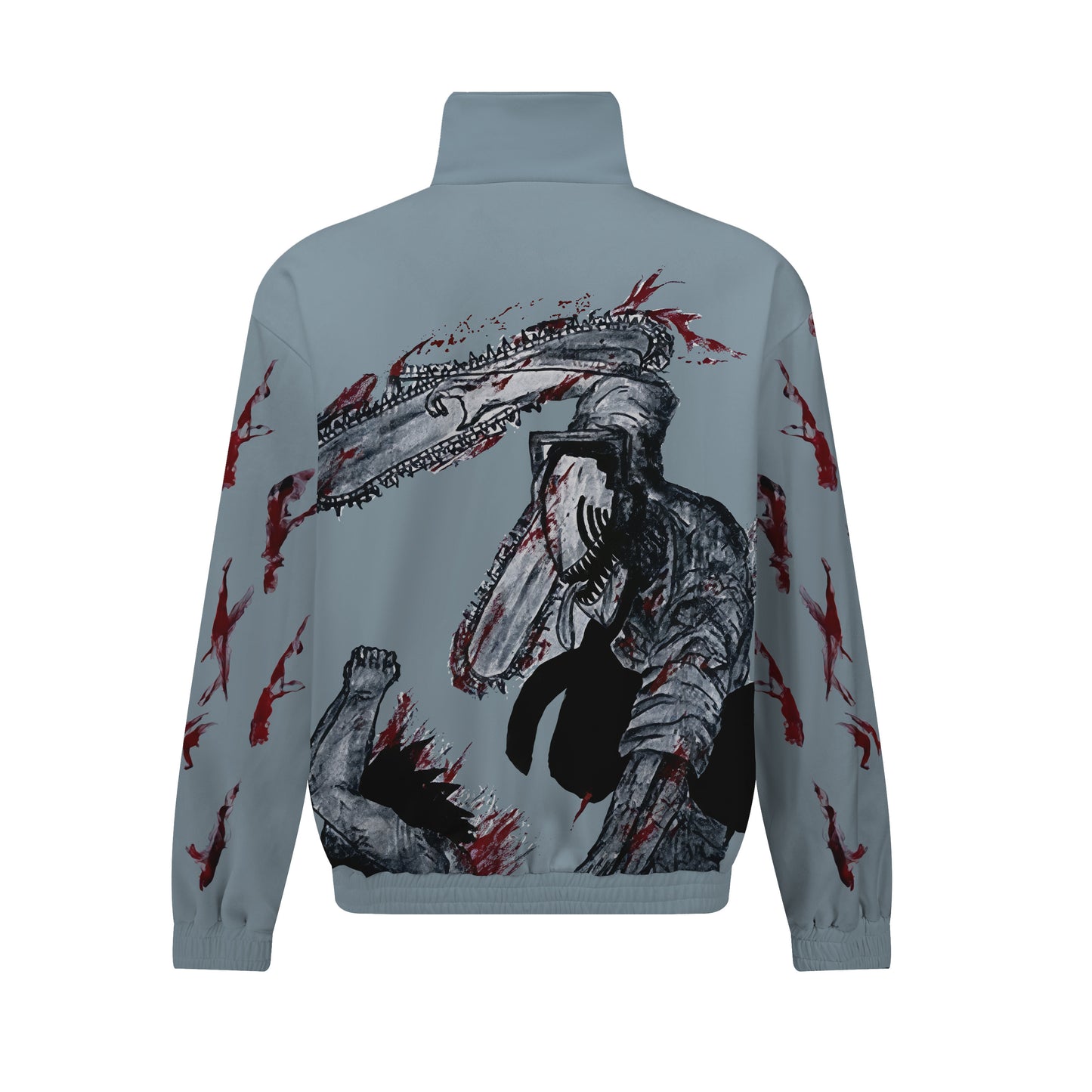 Chainsaw Man Anime Print Zip Up Track Suit Top