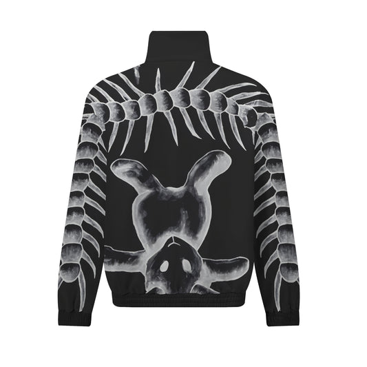 Centipede Skull Print Zip Up Track Suit Top For Men