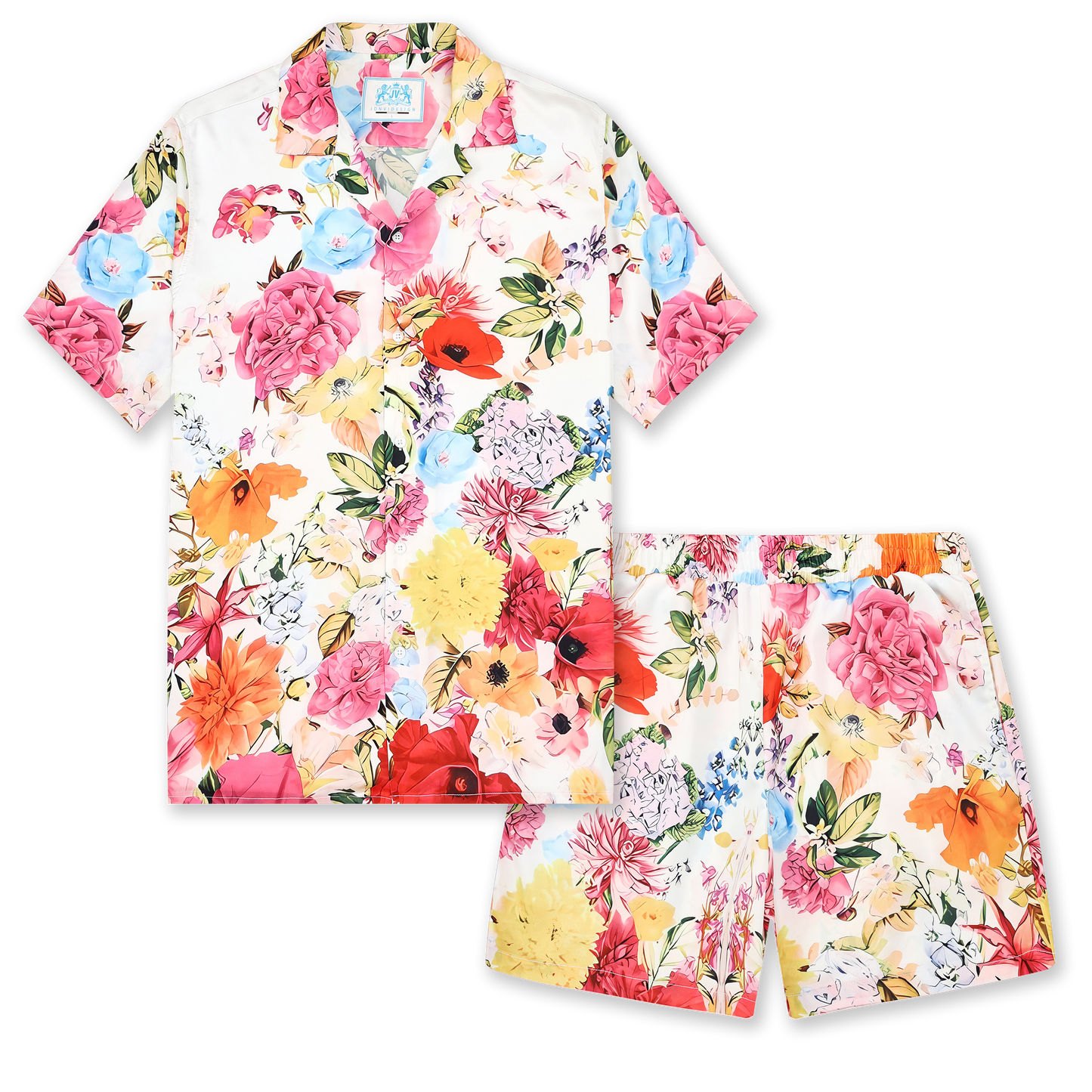 Summer Floral Pattern Elastic Waistband Casual Shorts Jonvidesign