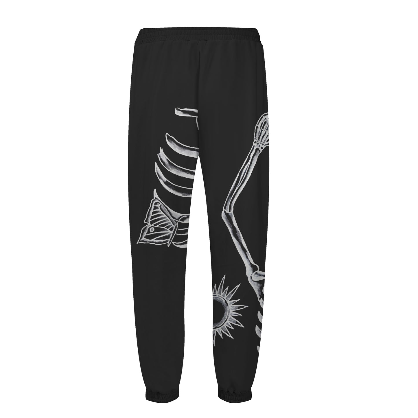 Skeleton Portrait Print Elastic Waist Sports Sweatshirt Pants