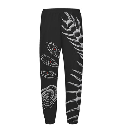 Anime Figure&Eye Graphic Print Elastic Waist Sports Sweatshirt Pants