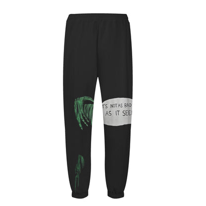 Devil Skull Print Elastic Waist Sports Sweatshirt Pants