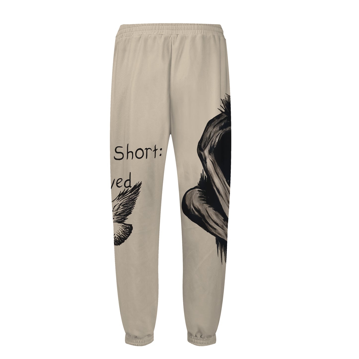 Long Story Short Print Elastic Waist Sports Sweatshirt Pants