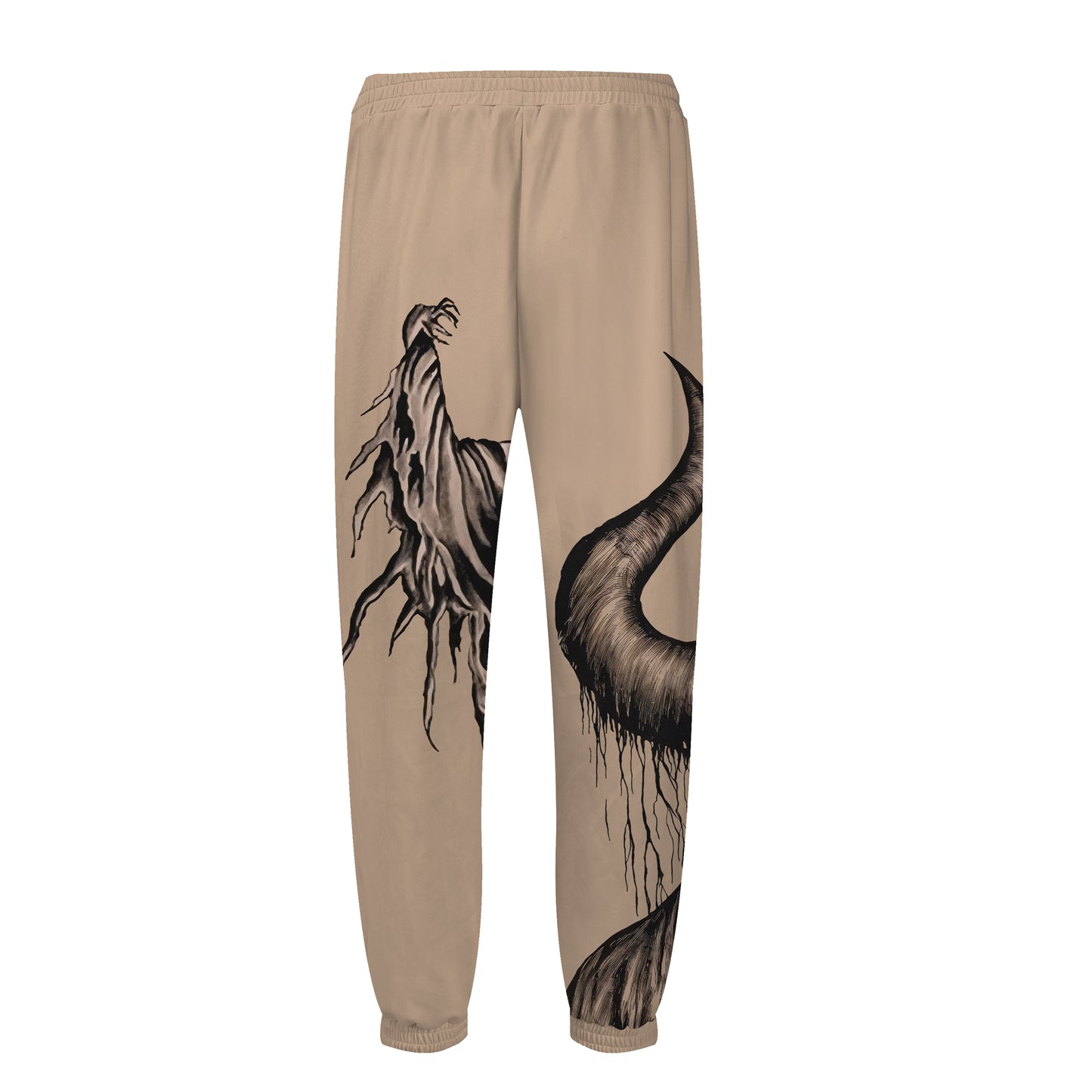 Hooded Skull Print Elastic Waist Sports Sweatshirt Pants