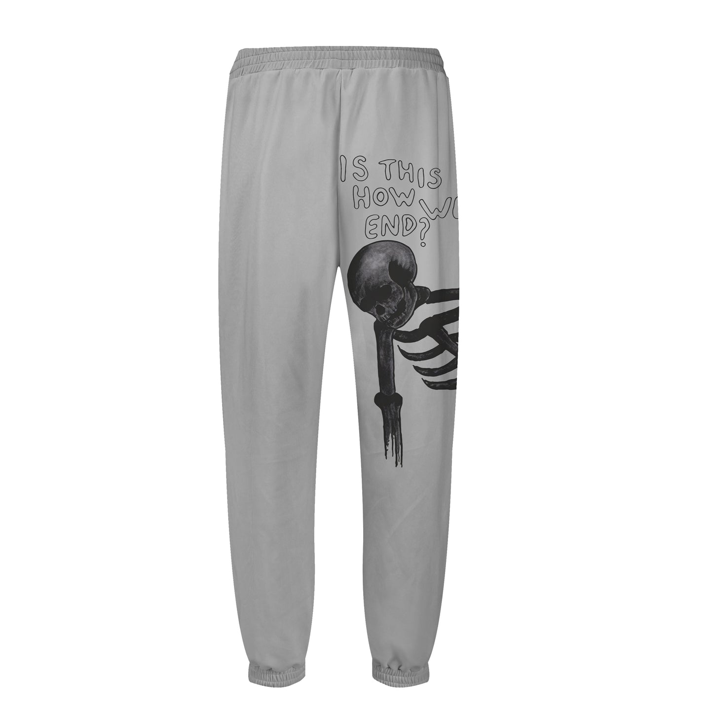 Skull Print Elastic Waist Sports Sweatshirt Pants