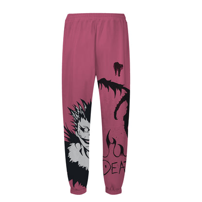 Death Note Print Elastic Waist Sports Sweatshirt Pants