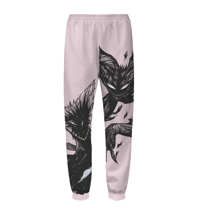 Eerie Style Graphic Print Hoodie Print Elastic Waist Sports Sweatshirt Pants