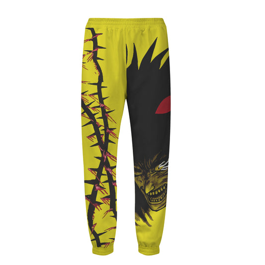 Thorny Vine Print Elastic Waist Sports Sweatshirt Pants