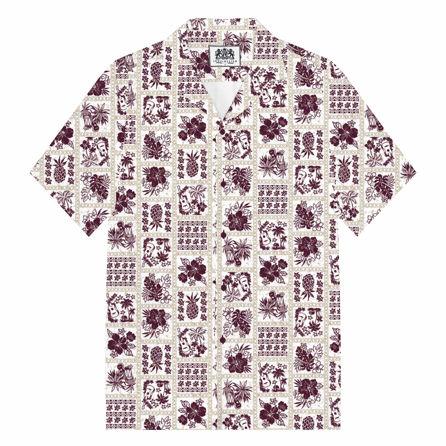 Cute And Simple Aloha Shirt Seamless Pattern Camp Collar Short Sleeve Shirt