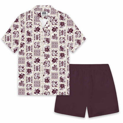 Cute And Simple Aloha Shirt Seamless Pattern Camp Collar Short Sleeve Shirt