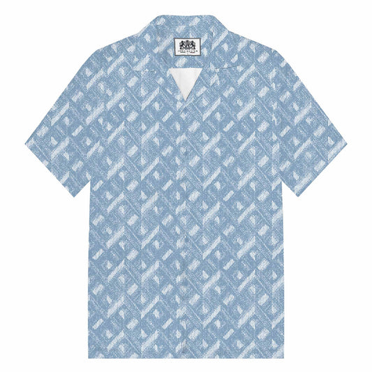 Blue Printed Camp Collar Resort Shirt