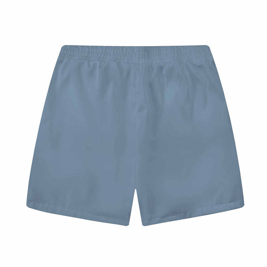 Blue Printed Elastic Waistband Summer Casual Shorts