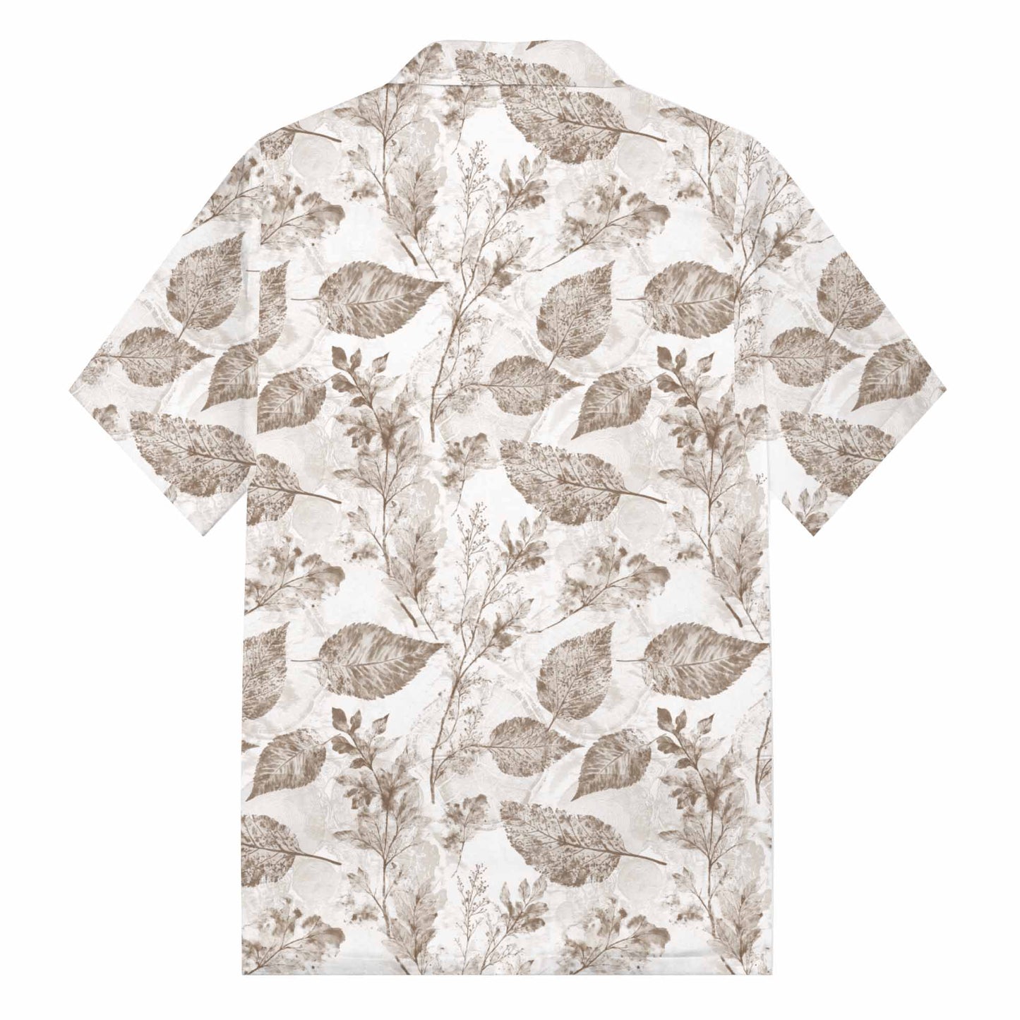 Natural Patterned Resort Camp Collar Short Sleeve Shirt