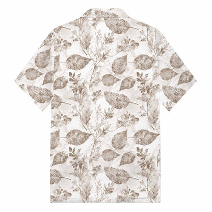 Natural Patterned Resort Camp Collar Short Sleeve Shirt