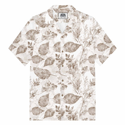 Natural Patterned Resort Camp Collar Short Sleeve Shirt