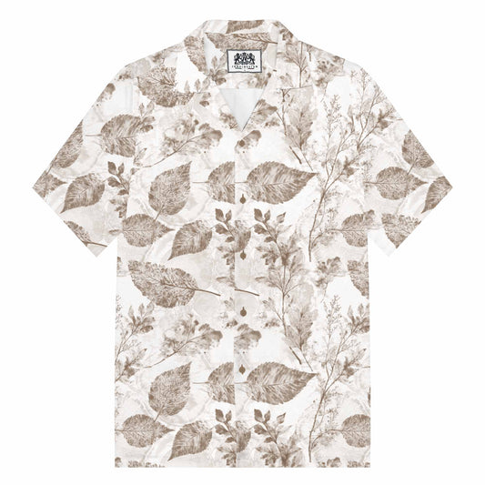 Natural Patterned Resort Camp Collar Short Sleeve Shirt