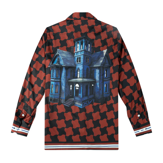 Halloween Long Sleeve Camp Collar Shirt