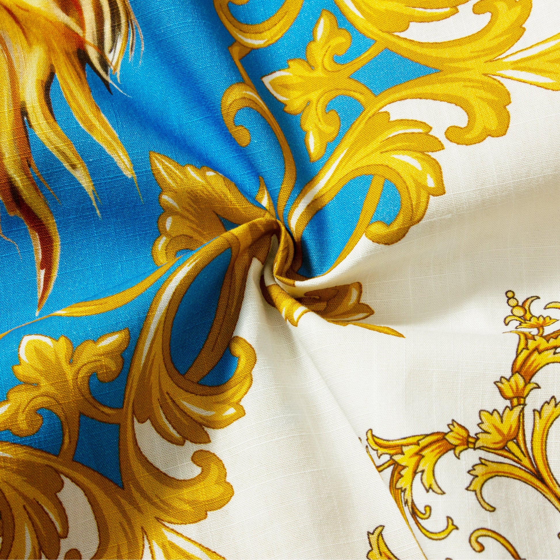 Baroque Lion Pattern Short Sleeve Shirt for Men Jonvidesign