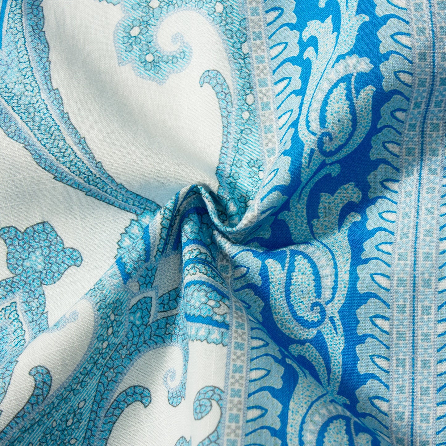 Blue Paisley Pattern Short Sleeve Shirt Jonvidesign