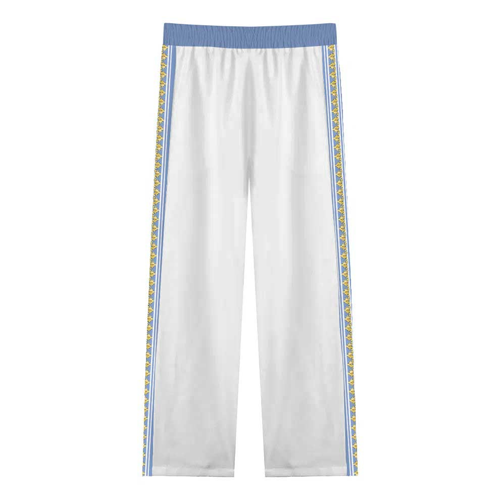 Baroque Floral Pattern Casual Trousers With Elastic Waistband