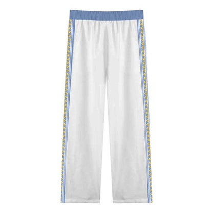 Baroque Floral Pattern Casual Trousers With Elastic Waistband