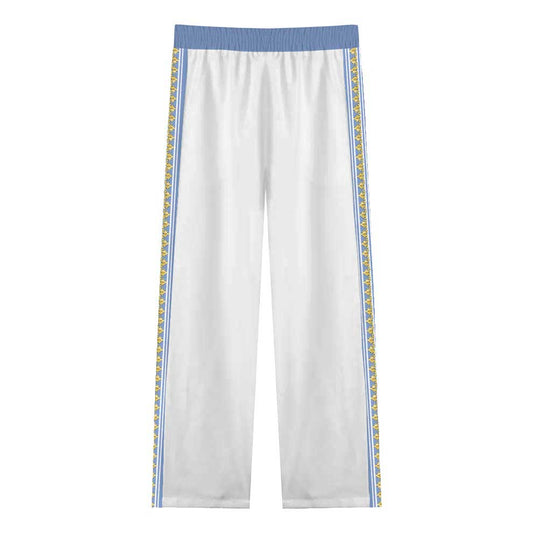 Baroque Floral Pattern Casual Trousers With Elastic Waistband