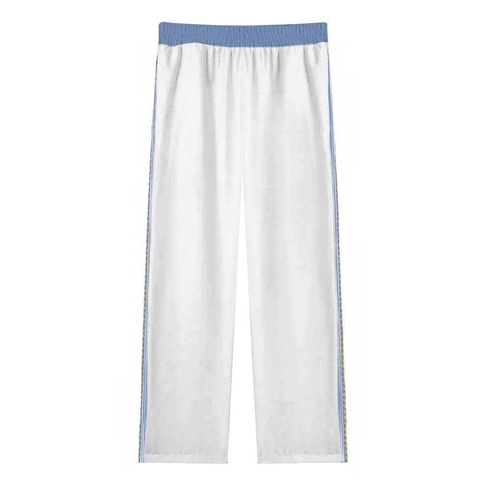 Baroque Floral Pattern Casual Trousers With Elastic Waistband