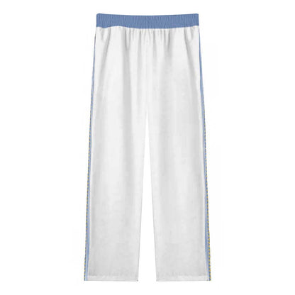 Baroque Floral Pattern Casual Trousers With Elastic Waistband