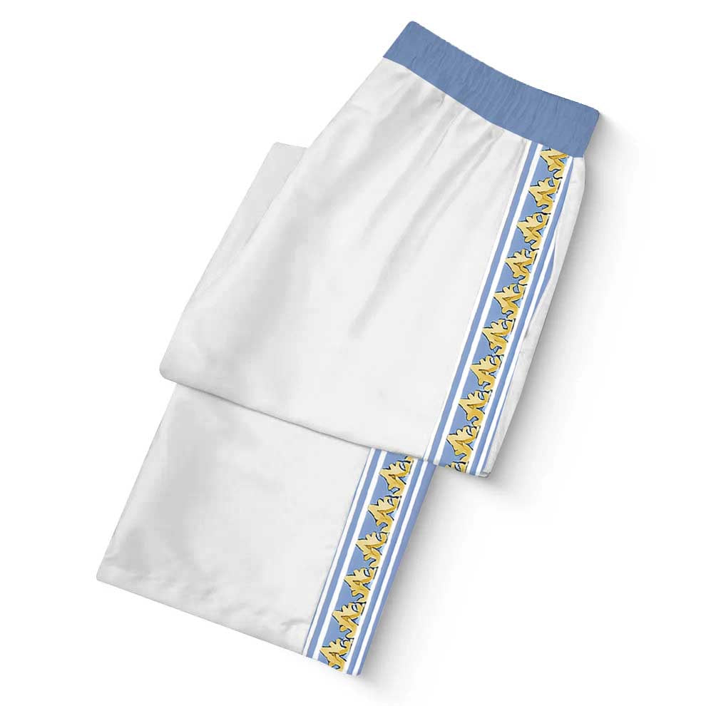 Baroque Floral Pattern Casual Trousers With Elastic Waistband