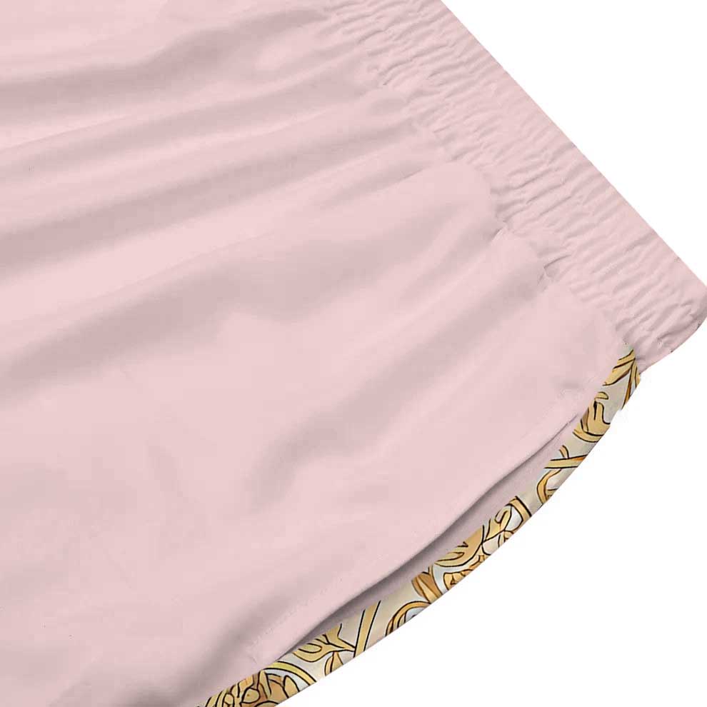 Baroque Globe Pattern Casual Trousers With Elastic Waistband