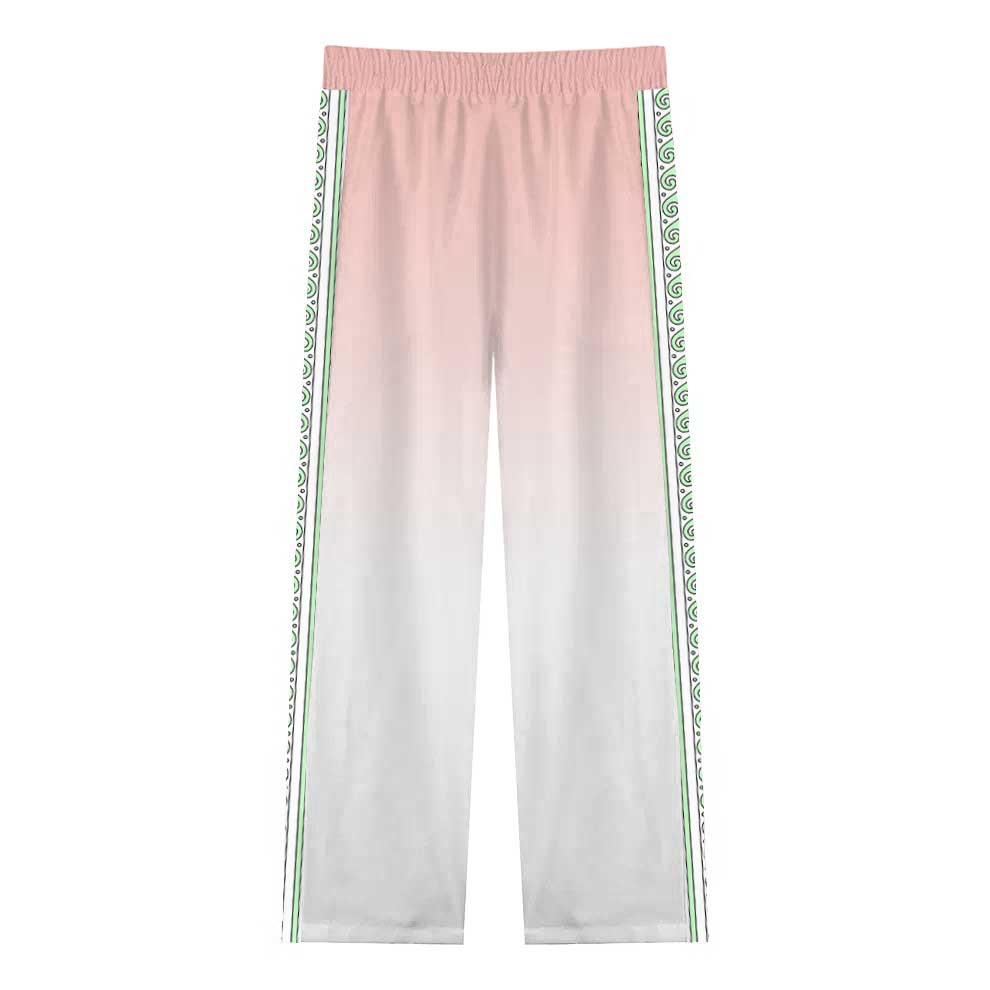 Retro Palace Spotted Dog Print Casual Trousers With Elastic Waistband