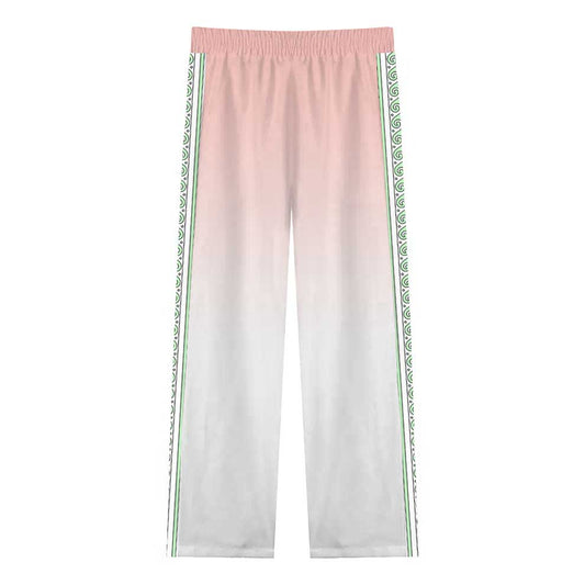 Retro Palace Spotted Dog Print Casual Trousers With Elastic Waistband