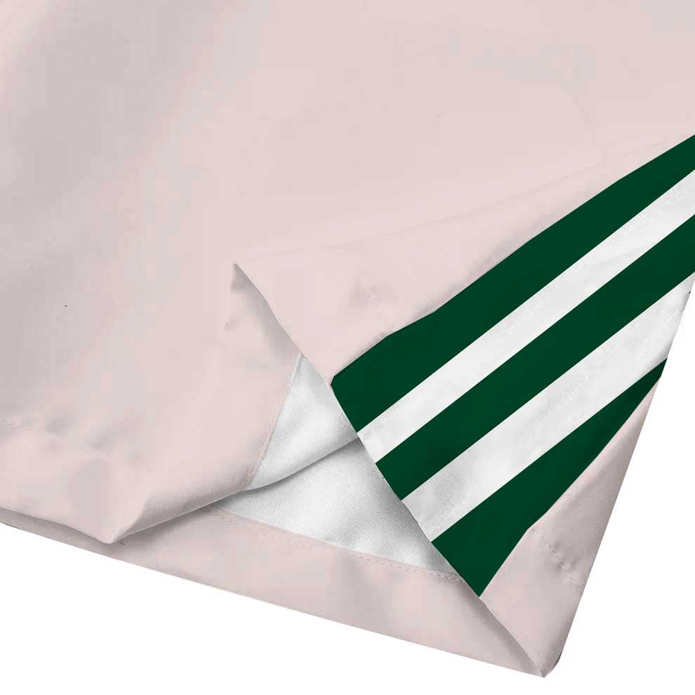 Green Tennis Court Pattern Casual Trousers With Elastic Waistband