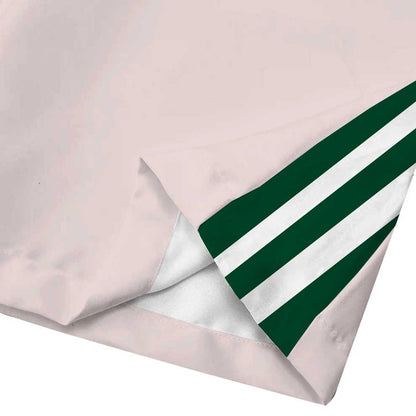 Green Tennis Court Pattern Casual Trousers With Elastic Waistband