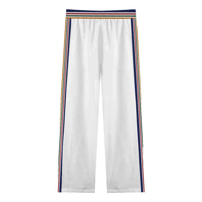 Western Architecture Print Casual Trousers With Elastic Waistband