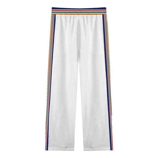 Western Architecture Print Casual Trousers With Elastic Waistband