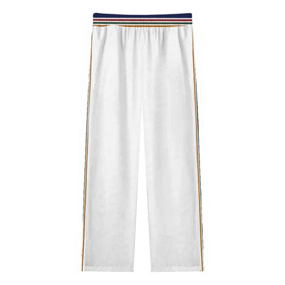 Western Architecture Print Casual Trousers With Elastic Waistband