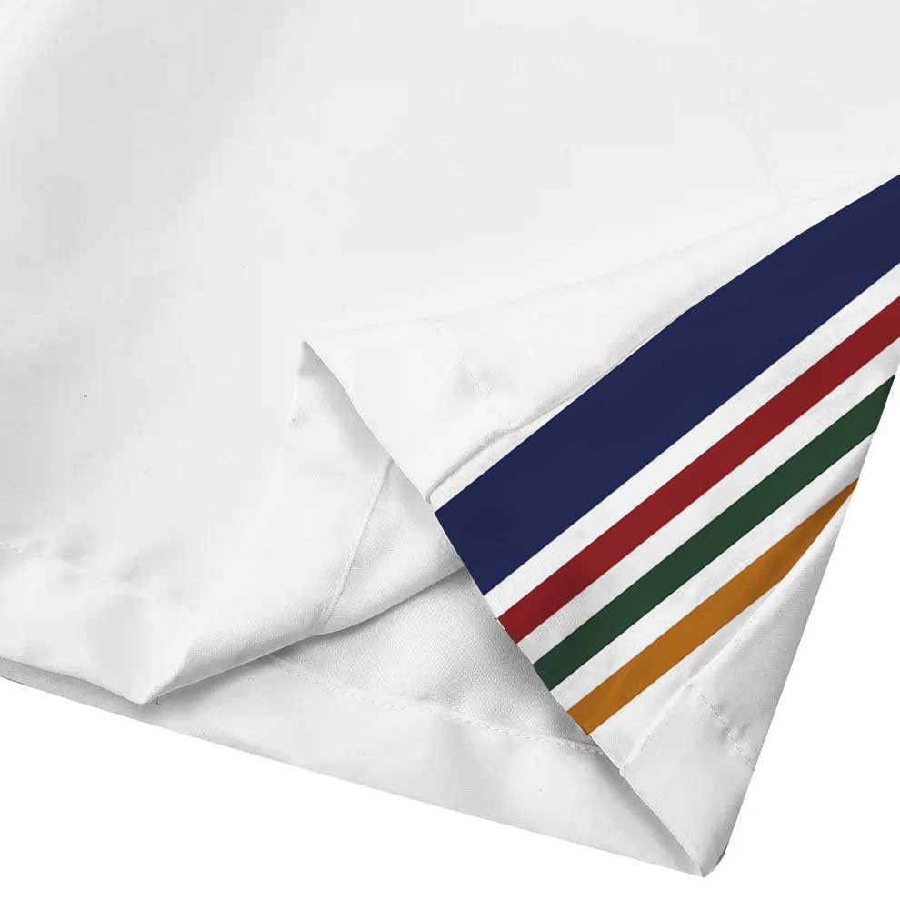 Western Architecture Print Casual Trousers With Elastic Waistband