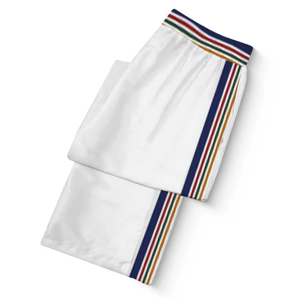 Western Architecture Print Casual Trousers With Elastic Waistband