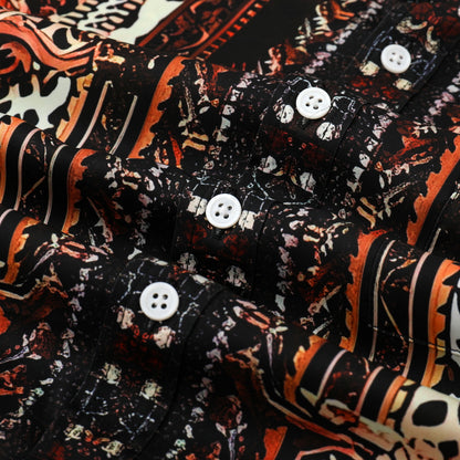 Leopard Print Silk Fiber Short Sleeve Shirt