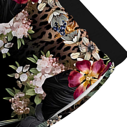 Leopard Printed Flora Casual Trousers With Elastic Waistband