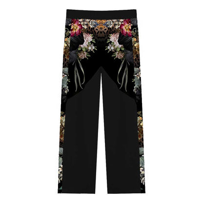 Leopard Printed Flora Casual Trousers With Elastic Waistband